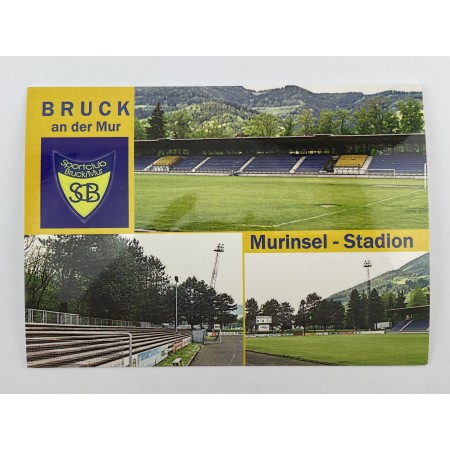 Stadionpostkarte SC Bruck an der Mur, Murinsel Stadion