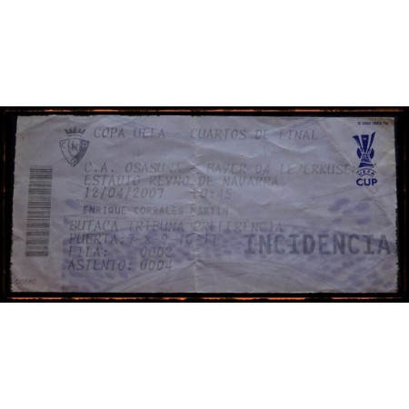 Ticket CA Osasuna - Bayer Leverkusen, 2007