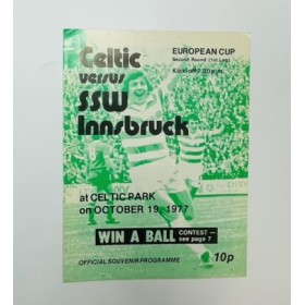 Programm Celtic Glasgow (SCO) - SSW Wacker Innsbruck (AUT), 1977