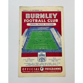 Programm Burnley FC (ENG) - First Vienna FC (AUT), 1955