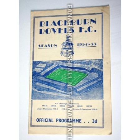 copy of Museum Programm Blackburn Rovers - LASK Linz, 1954