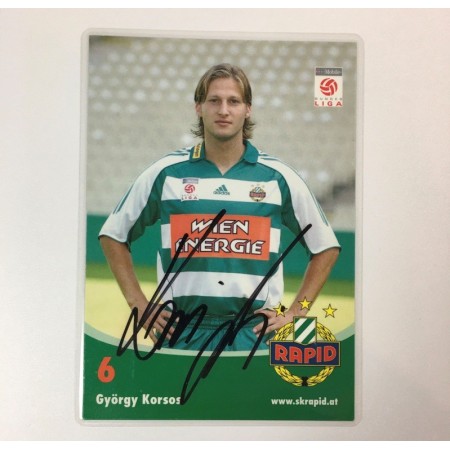 Autogrammkarte György Korsos, Rapid Wien