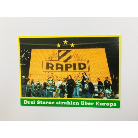 Stadionpostkarte Rapid Wien, Drei Sterne strahlen über Europa