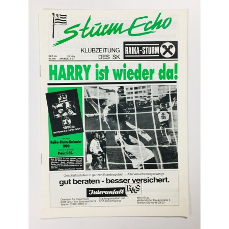 Vereinsmagazin Sturm Graz Echo, Nr. 199 von 1989