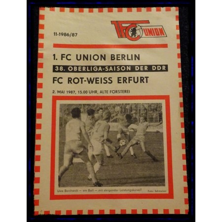 Programm 1. FC Union Berlin (GER) - FC Rot-Weiss Erfurt (GER), 1987